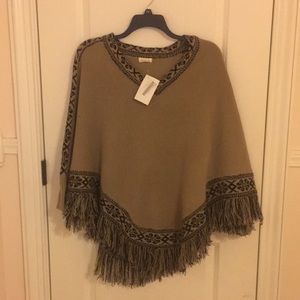 Khaki/black poncho